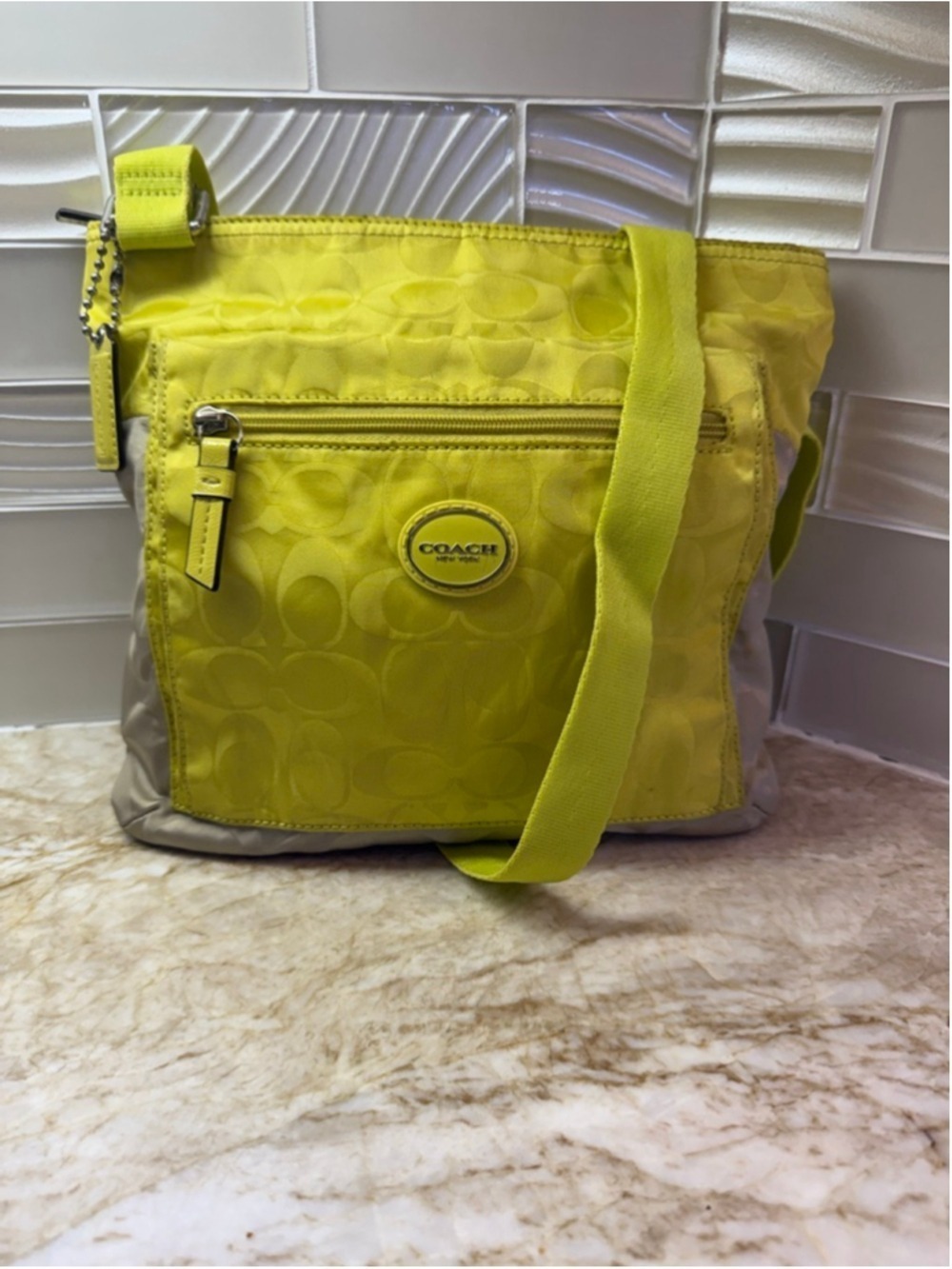 Coach Crossbody Bag Yellow Beige